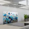Bloemen - Schilderij - Blauw keuken achterwand spatscherm klein -3d_schuin
