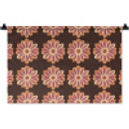 Bloemen - Patroon - Bruin Wandkleed katoen klein 269 -zz3d