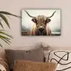 Schotse hooglander - Hoorns - Landschap canvas 2cm klein -sfeer1