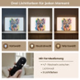 Hond - Verf - Dieren - Kleurrijk - Duitse Herder Light Box met batterij (Wandlamp) middel -USP_lichtkleurDE
