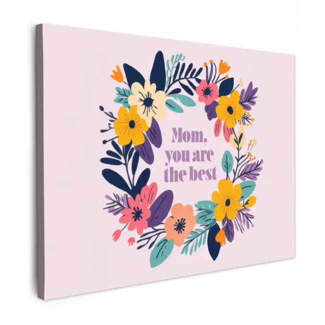 Bloemenkrans - Kleurrijk - Moeder canvas 2cm middel -z3d