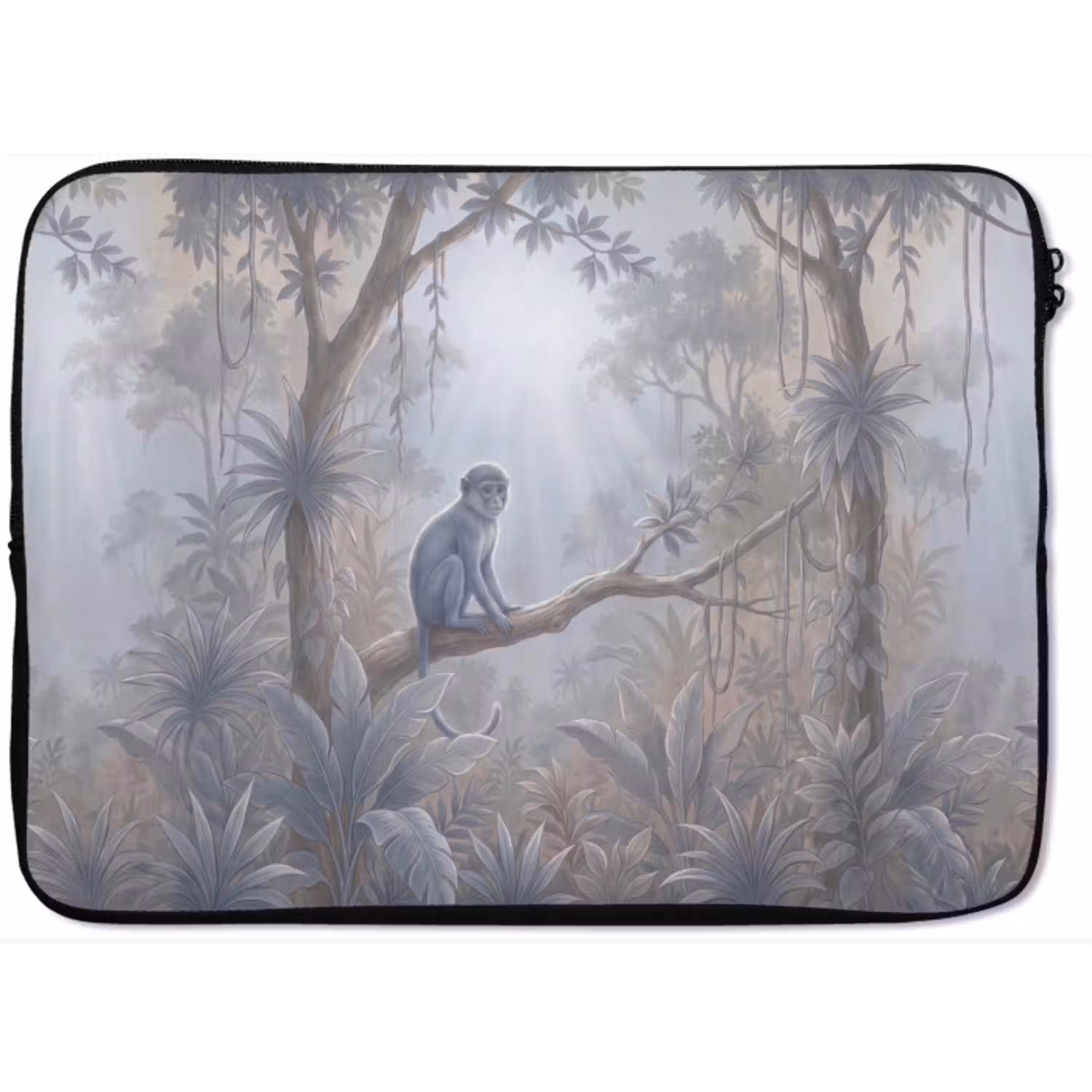 Aap - Boom - Jungle - Natuur - Grijs laptophoes neopreen klein -zkaufland3dotto