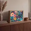 Kleurrijk - Bloemen - Kunst - Natuur - Hippie Light Box met batterij (Wandlamp) middel -sfeer2