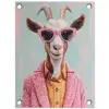 Zonnebril - Roze - Geit - Horen tuinposter los doek klein -3d