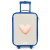 Roze hart omringd door beige stippen Kinderkoffer - Blauw klein -zz3dotto