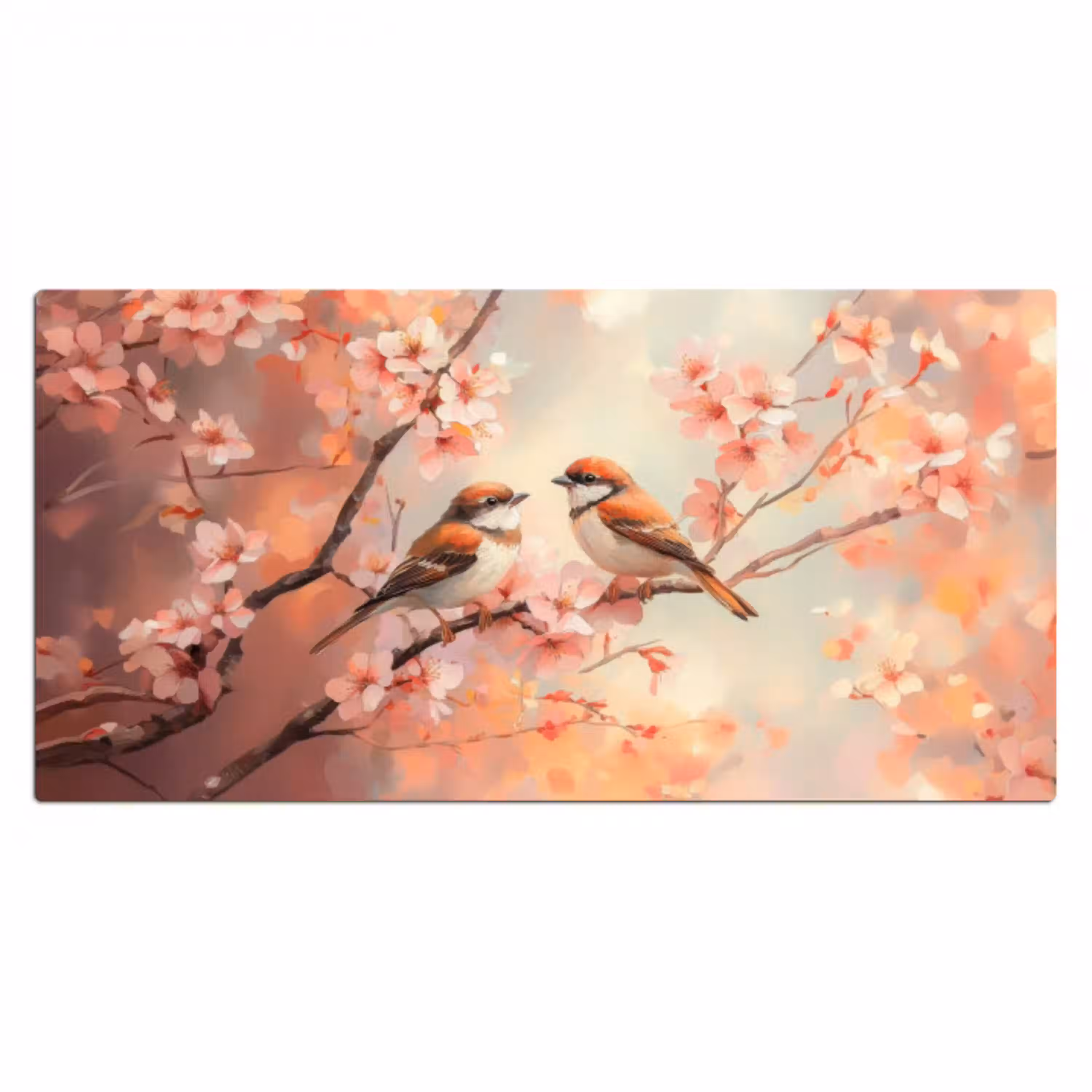Vogels - Romantic - Bloesemtak Muismat XXL klein -3d_leeg