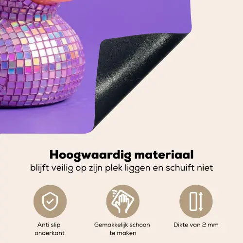 Disco - Eend - Paars Inductie beschemer met haakjes klein -ky-onderkant-nl