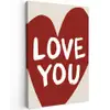 Loveyou - Hart - Rood canvas 2cm klein -z3d