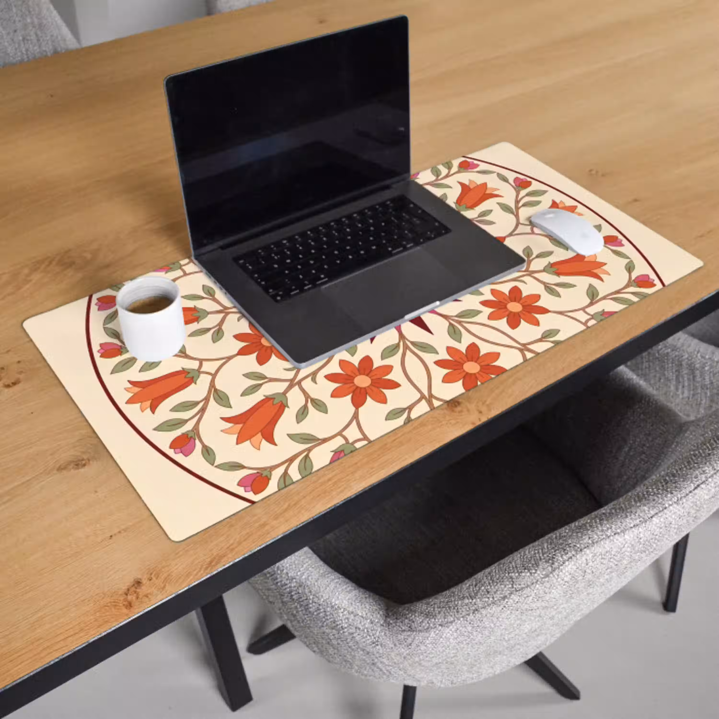 Bloemen - Mandala - Decoratief - Rood Muismat XXL klein -sfeer1