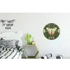 Bloemen - Bladeren - Olijfgroen - Vlinder Wandcirkel aluminium klein -kinderkamer