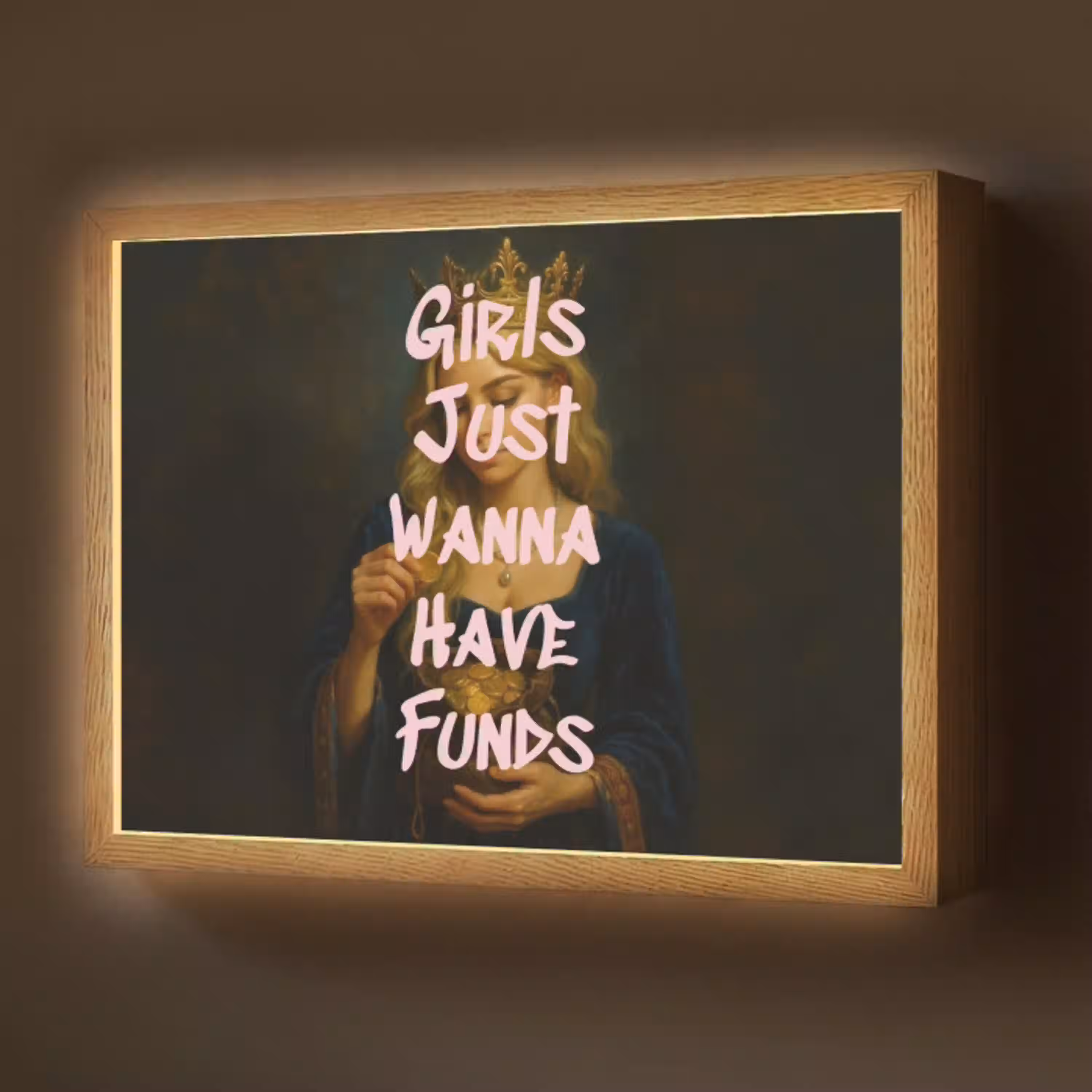 Kroon - Vrouw - Jurk - Opvallend Light Box met batterij (Wandlamp) middel -z3d_website