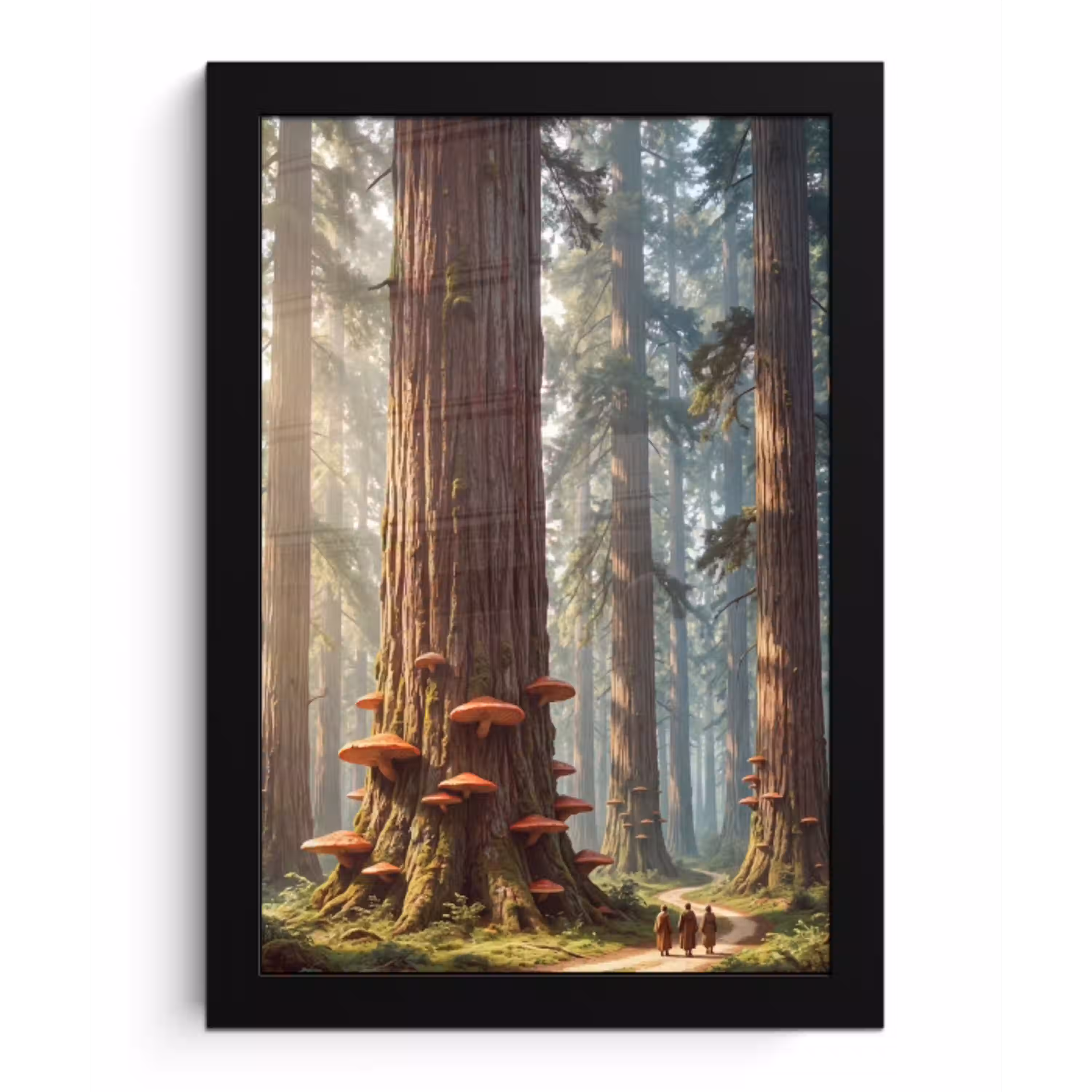 Bos - Bomen - Natuur fotolijst zwart zonder passe partout klein -3d