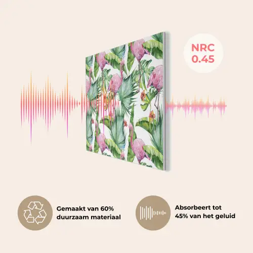Flamingo - Bloemen - Bladeren - Jungle - Tropical PET vilt middel -USP_NL