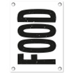 Food - Zwart - Wit - Decoratie tuinposter los doek klein -3d
