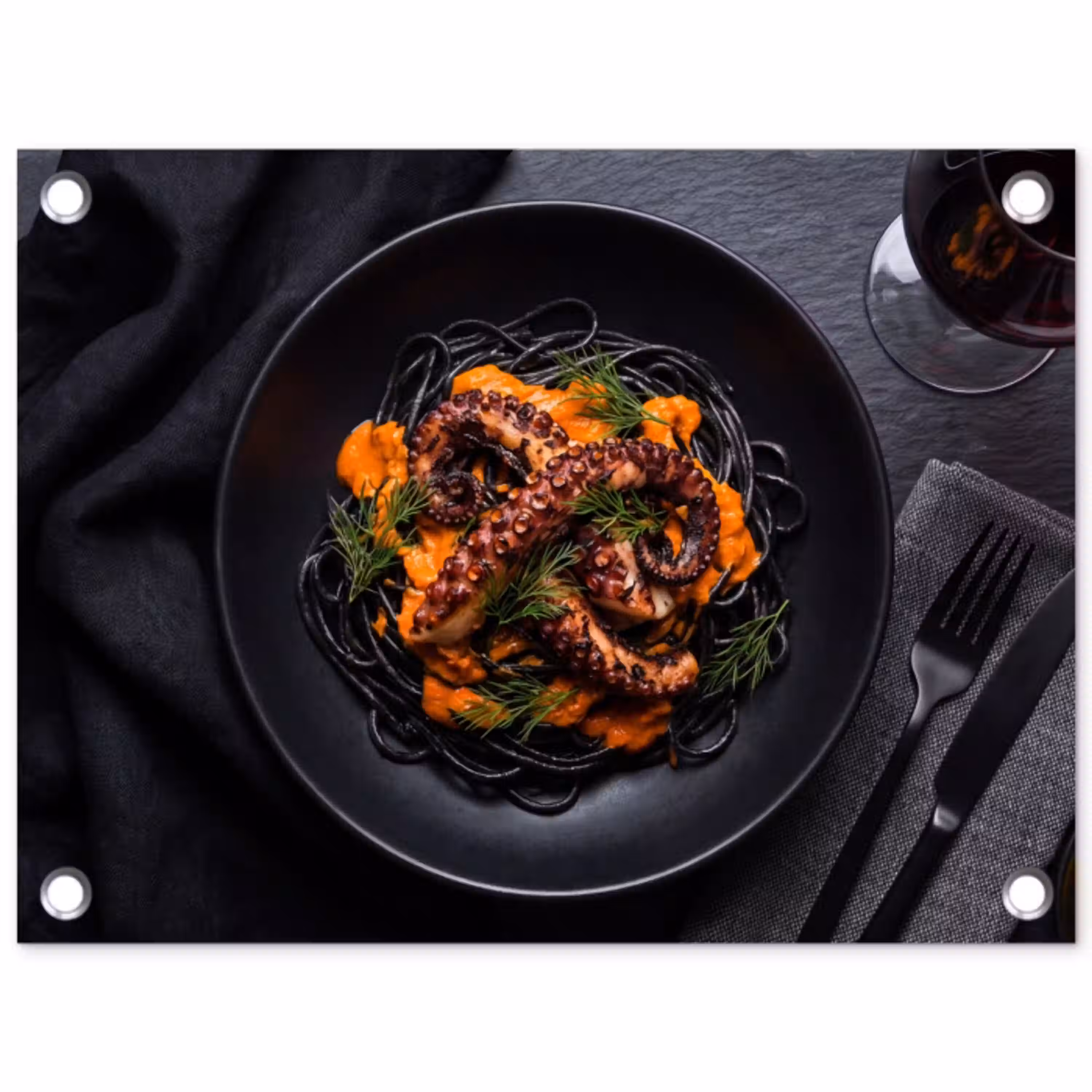 Eten - Octopus - Modern tuinposter los doek klein -3d