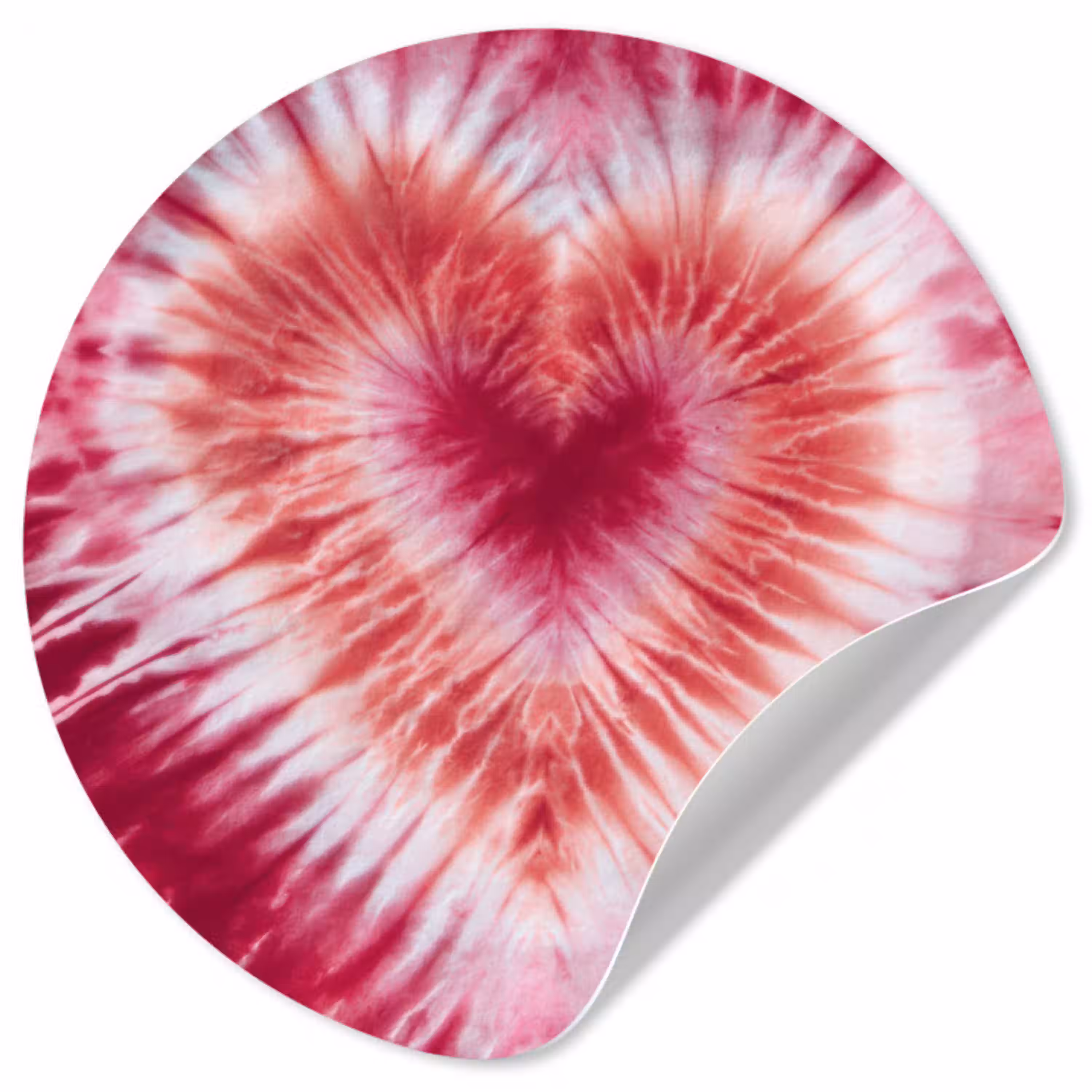 Hartvorm - Roze - Tie dye Wandcirkel behangsticker klein -3d