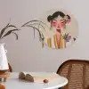 Vrouw - Bloemen - Pastel Akoestische PET Vilt - Rond klein -sfeer3