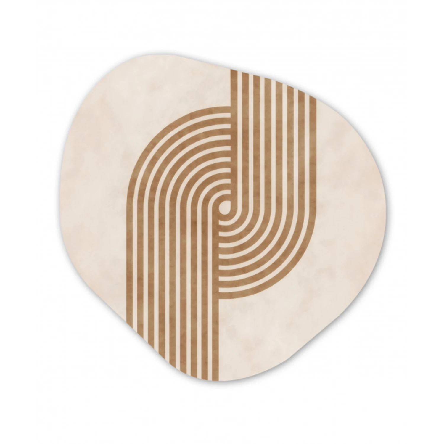 Symmetrische bocht - Koperkleurig Wandcirkel Organisch Forex 3mm klein -3d