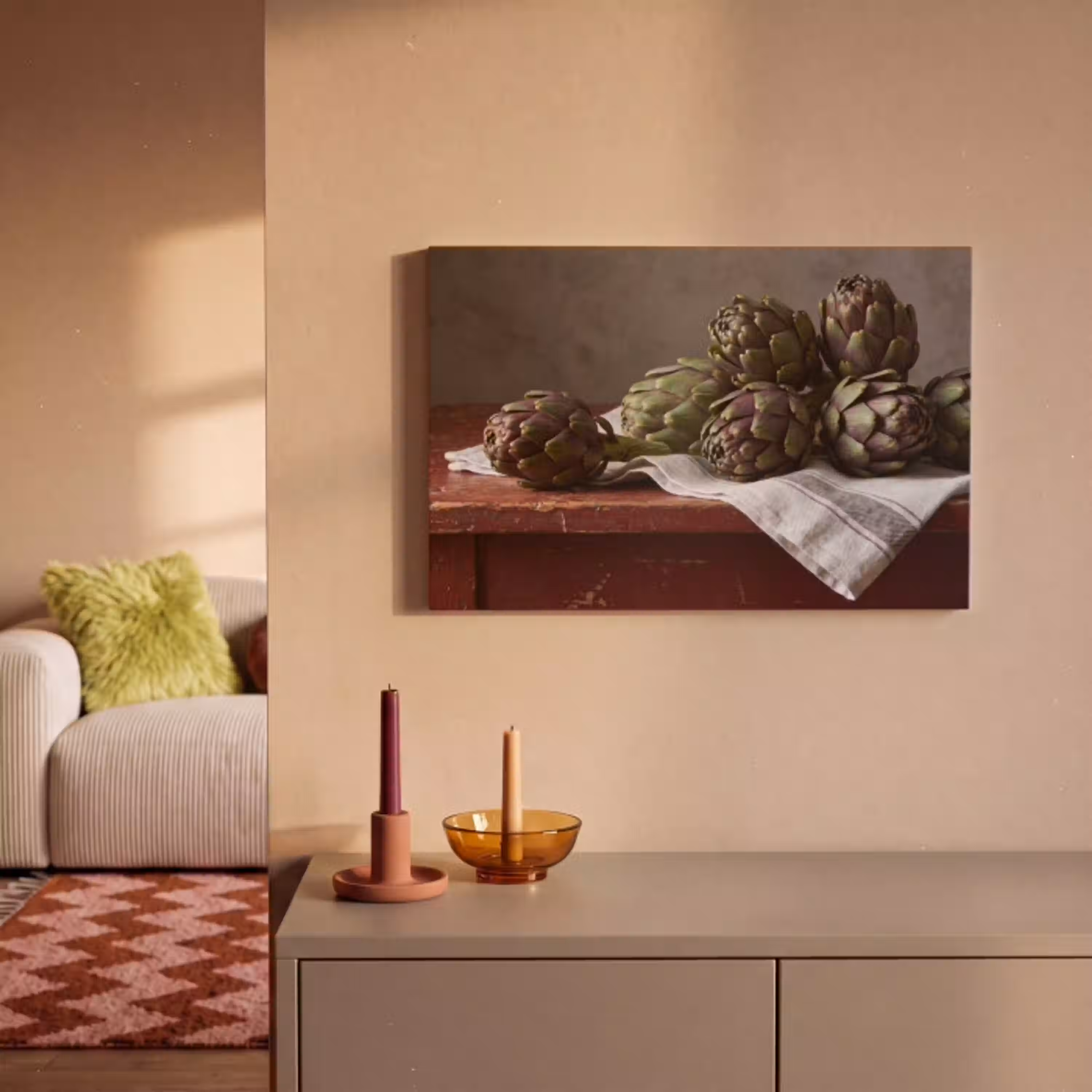 Artisjok - Eten - Rustiek canvas 2cm klein -sfeer1