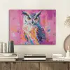 Uil - Roze - Blauw - Verf - Abstract PET vilt klein -sfeer1