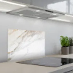 Marmer - Steen - Wit - Goud - Marmerlook - Steen - Luxe keuken achterwand spatscherm klein -3d_schuin