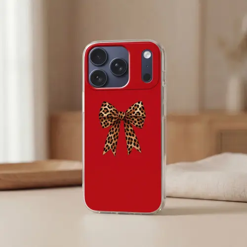 Strik - Sierlijk - Panter - Rood Telefoonhoesje iPhone 17 Pro klein -sfeer2