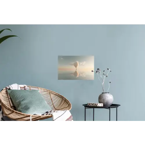 Luchtballon - Wolken - Water - Blauw Muursticker klein -plant