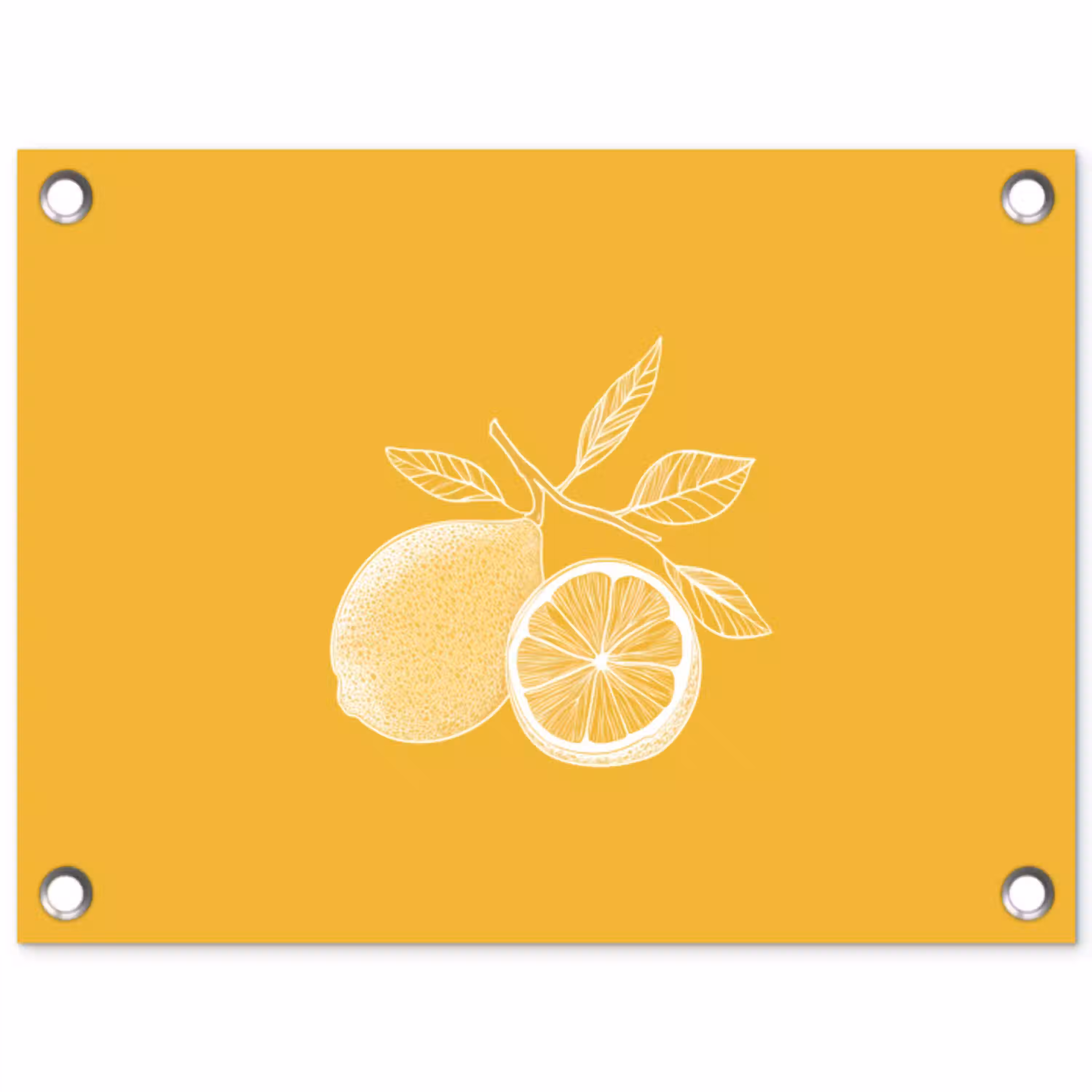 Citroenen - Illustratie - Minimalistisch - Geel tuinposter los doek klein -3d