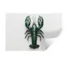 Kreeft - Glossier - Groen - Wit Muursticker klein -3d
