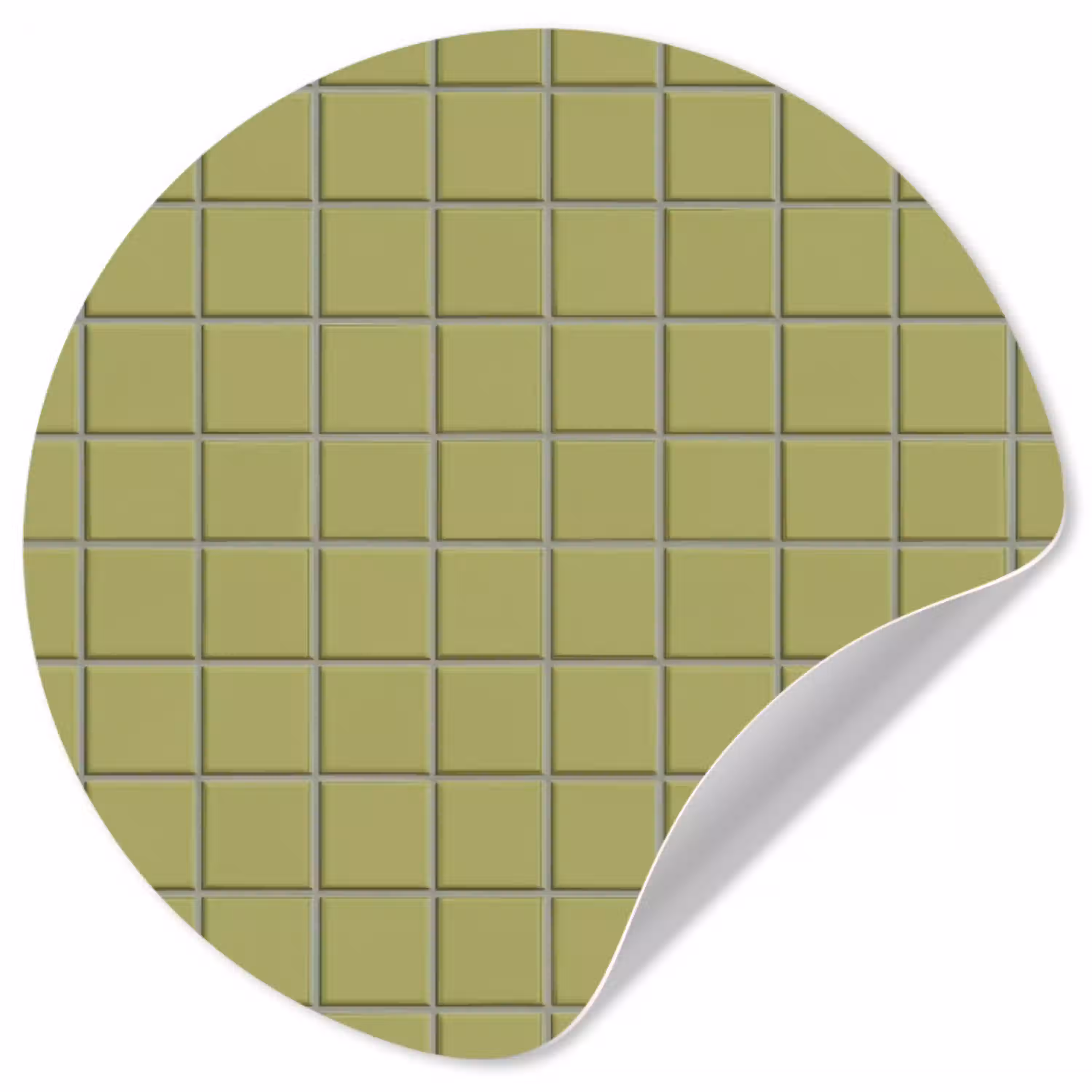 Tegel - Patroon - Olijfgroen Wandcirkel behangsticker klein 186 -3d