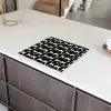 Modern - Patroon - Zwart Inductie beschermer vinyl 3mm middel 274 -sfeer8