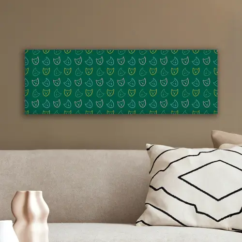 Donkergroen - Gezichten - Katten - Kleuren canvas 2cm klein 828 -sfeer3