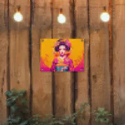 Bloemen - Vrouw - Kimono - Roze tuinposter los doek klein -sfeer1