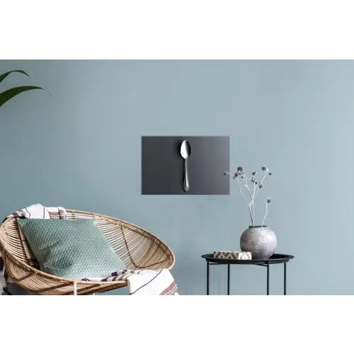 Zilver - Metaal - Lepel Muursticker klein -plant