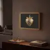 Aardbei - Goud - Zwart - Chrome Light Box met batterij (Wandlamp) middel -sfeer1