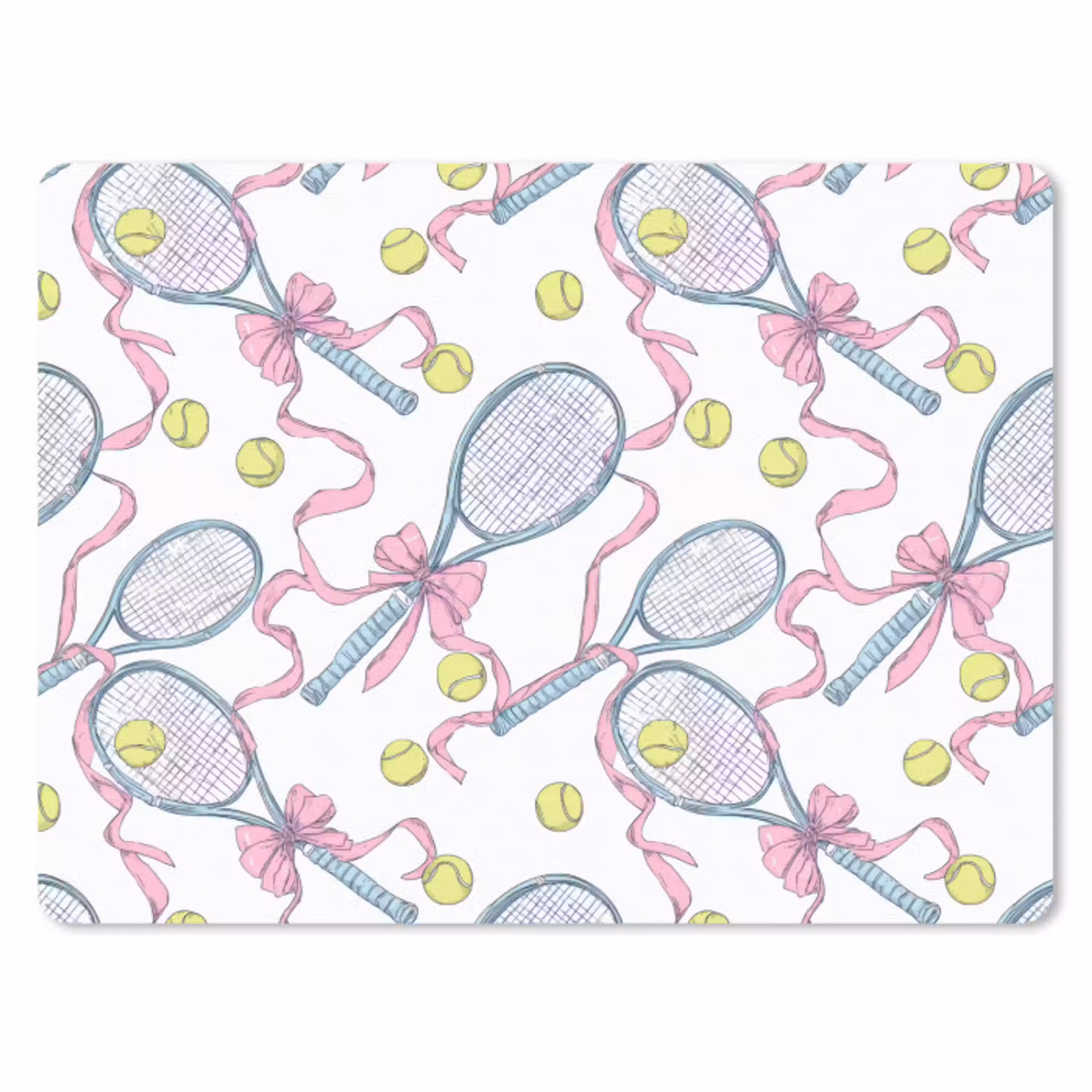Tennis - Strikken - Kleurrijk muismat rubber klein 262 -3d