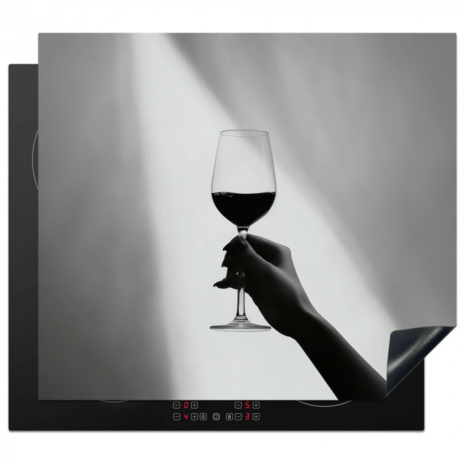 Lichtinval - Wijn - Rood - Glas Inductie beschermer vinyl 3mm middel -3d