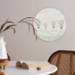 Aquarel - Luchtballonnen - Pastel Akoestische PET Vilt - Rond klein -sfeer3