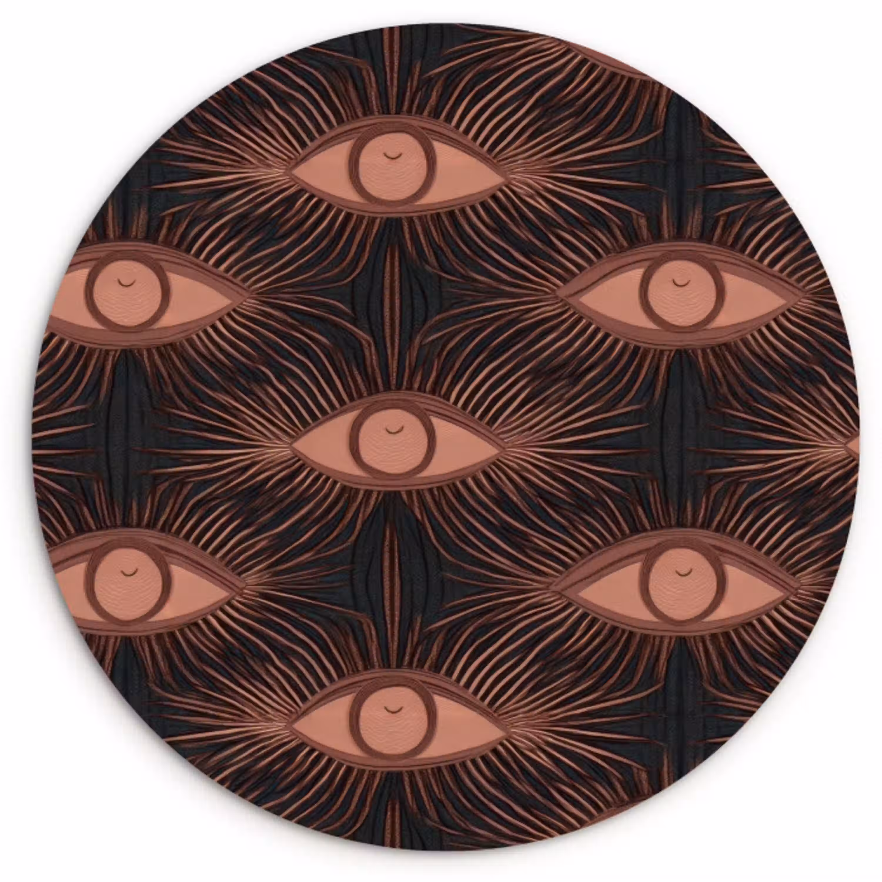 Boheems - Oog - Bruin Wandcirkel kunststof plaat 5mm dik klein 188 -3d