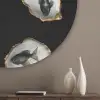 Oesters - Zwart - Vissen - Goud Akoestische PET Vilt - Rond klein -sfeer5_closeup