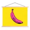 Banaan - Grafisch - Geel textielposter latten blank klein -3d