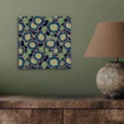 Bloemen - Borduurwerk - Patroon - Blauw - Groen aluminium wit klein 46 -sfeer2