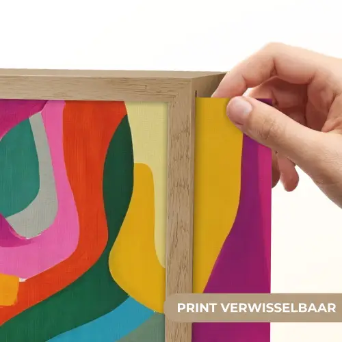 Abstract - Kleurrijk - Golven - Lijnen Light Box met batterij (Wandlamp) middel -USP_websiteprintNL