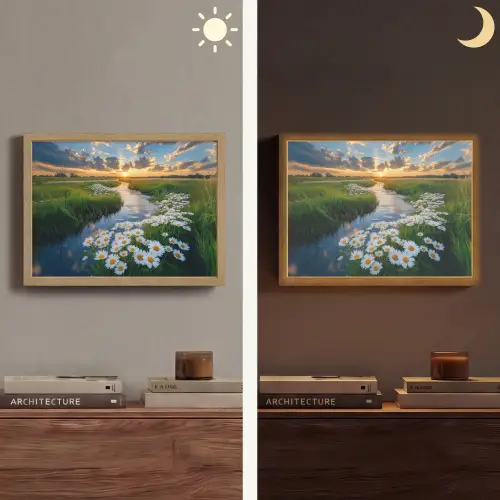 Beekje - Landschap - Margriet Light Box met batterij (Wandlamp) middel -sfeer3