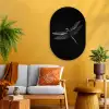 Libelle - Dieren - Zwart - Insect Wandcirkel Ovaal Glas middel -sfeer4