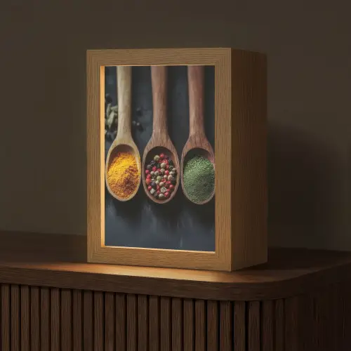 Houten - Lepels - Specerijen - Kruiden Light Box met kabel (Tafellamp) klein -z3d_website