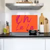 Oh la la - Oranje - Roze - Grafisch Inductie beschemer met haakjes klein -sfeer2
