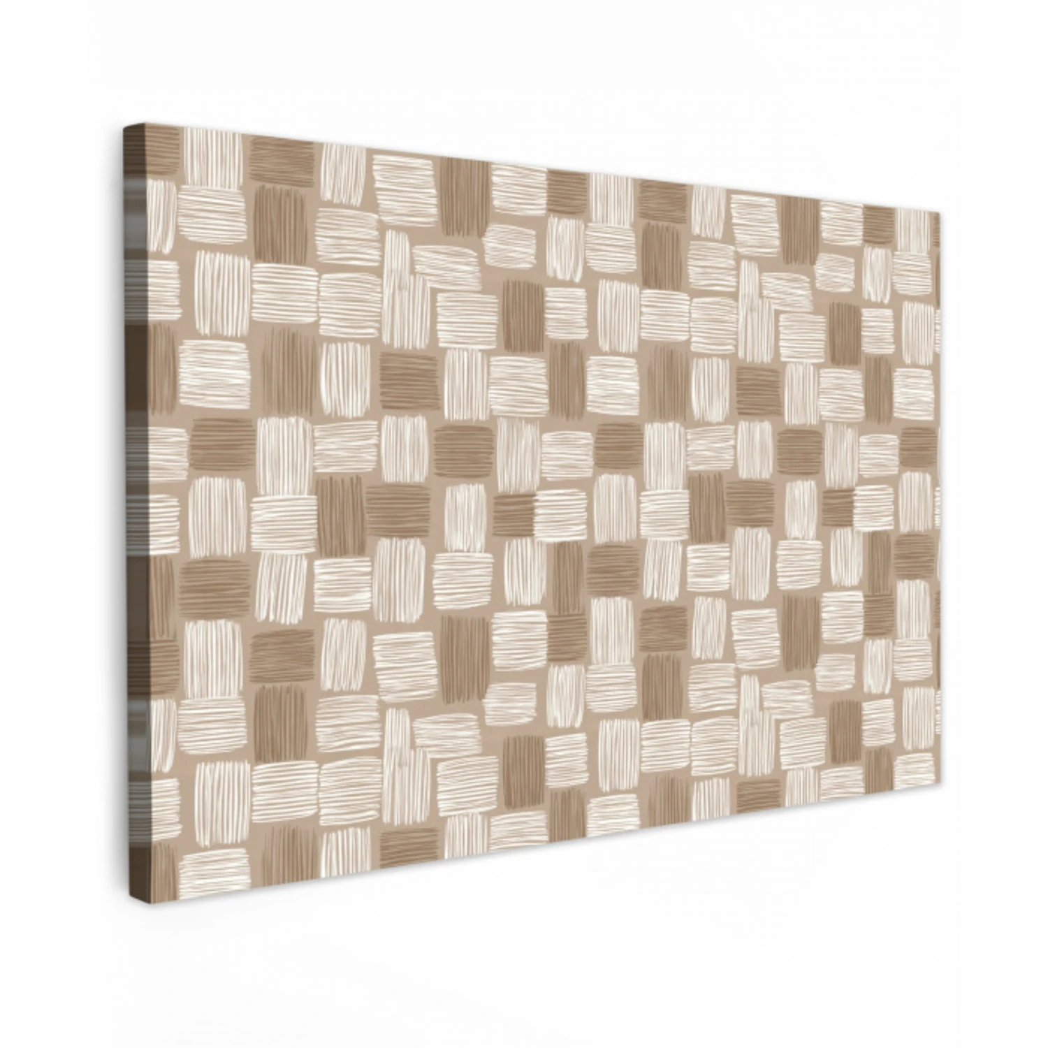 Blok - Patroon - Bruin Tuinposter op houten frame 2 cm dik klein 845 -3d