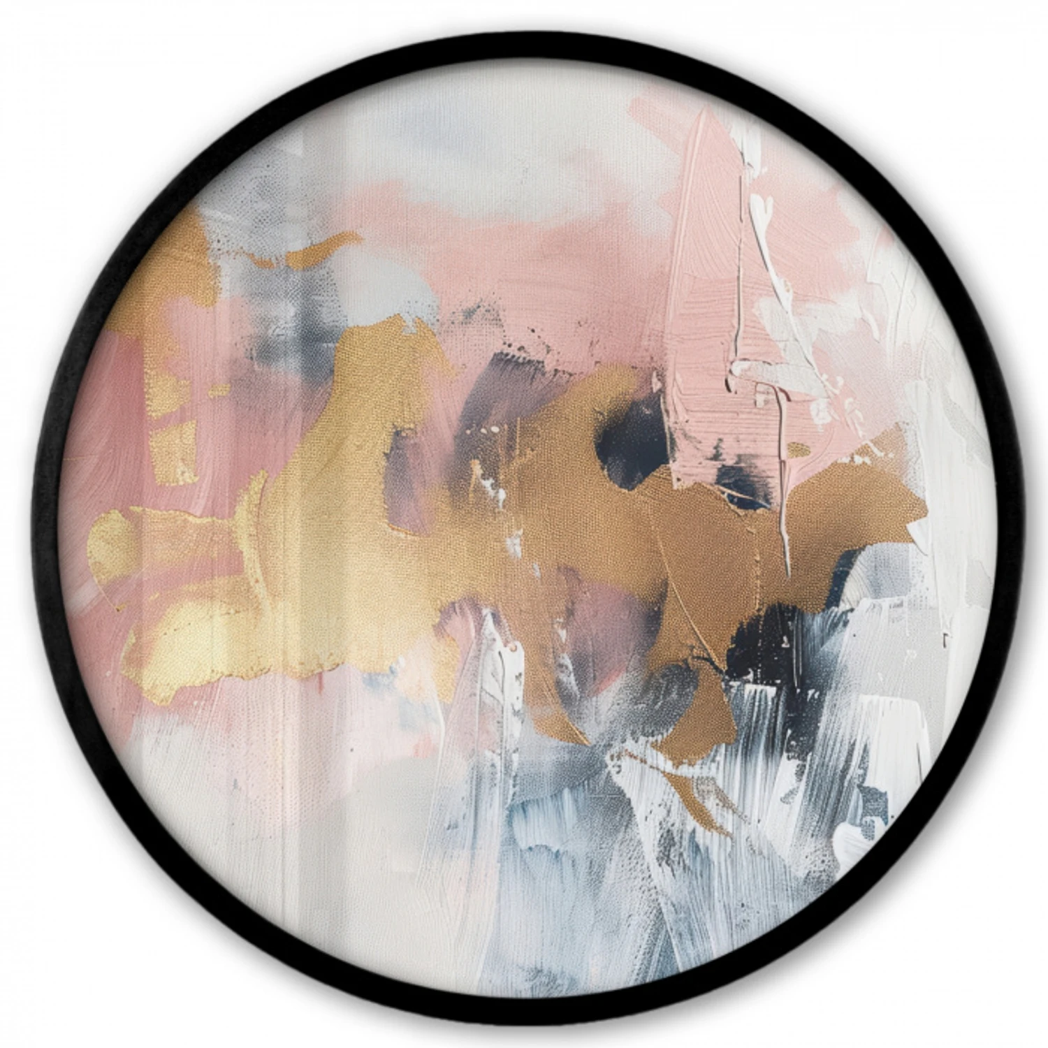 Abstract - Pastel kleuren - Goud - Modern - Aesthetic Fotolijst rond zonder passe partout klein -3d