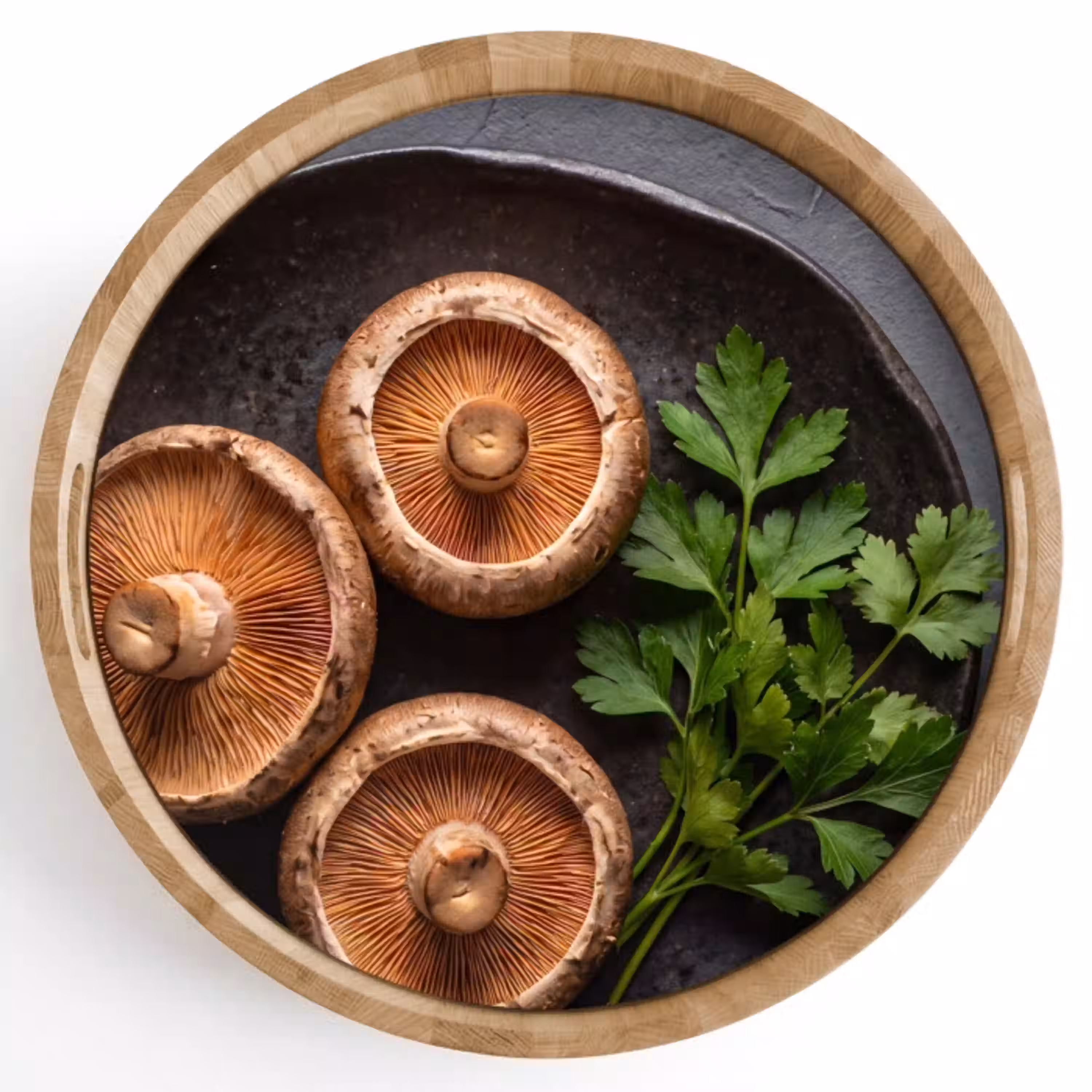 Paddestoelen - Kruiden - Eten Dienblad Rond middel -z3d_shopping